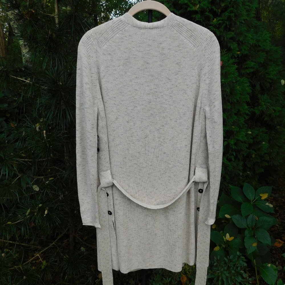 Nic + Zoe Speckled-Almond Belted Long Cardigan Sz-S NWT - Picture 2 of 5